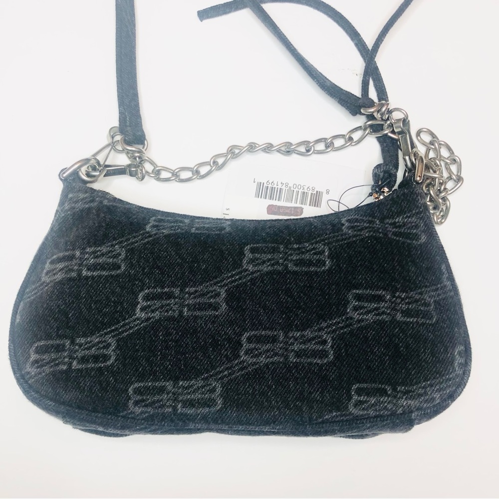 BALENCIAGA LE CAGOLE DENIM MINI BAG W/ CHAIN & STRAP - Picture 10 of 14
